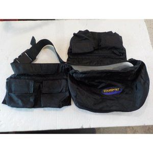 Vintage StanSport 7 Pocket Hiking Fanny Pack Day Pak Sports Bag Waist Belt Black